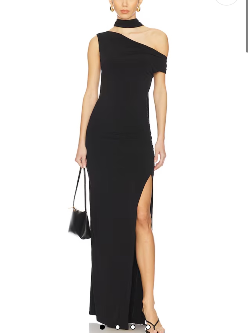 Revolve Floor Length Dress LPA Lia Maxi Dress Black Tie Formal Gown With Scarf